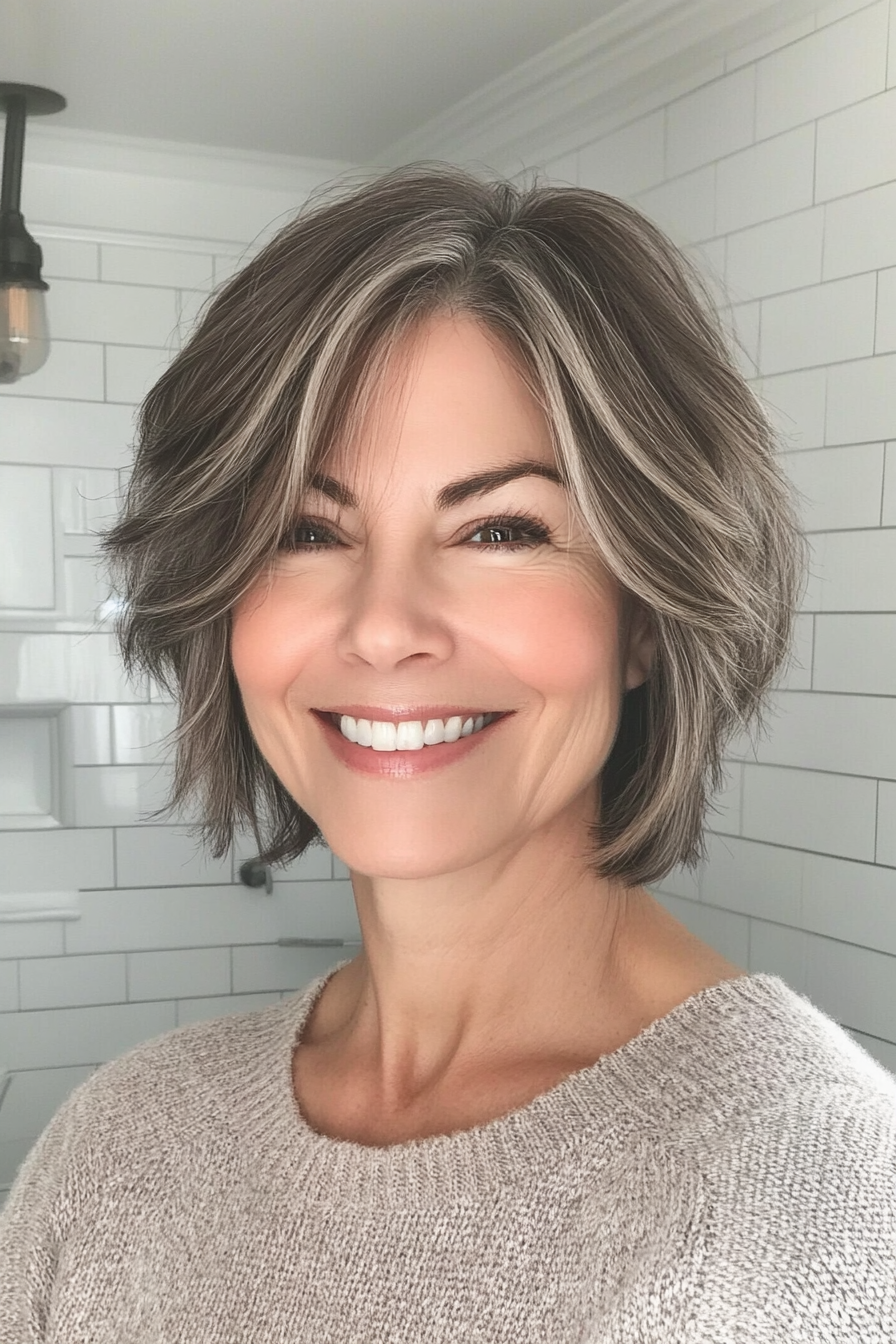4. Soft Ash Brown Shag (Short Shag Haircuts For Older Women) - Short Shag Haircuts For Older Women