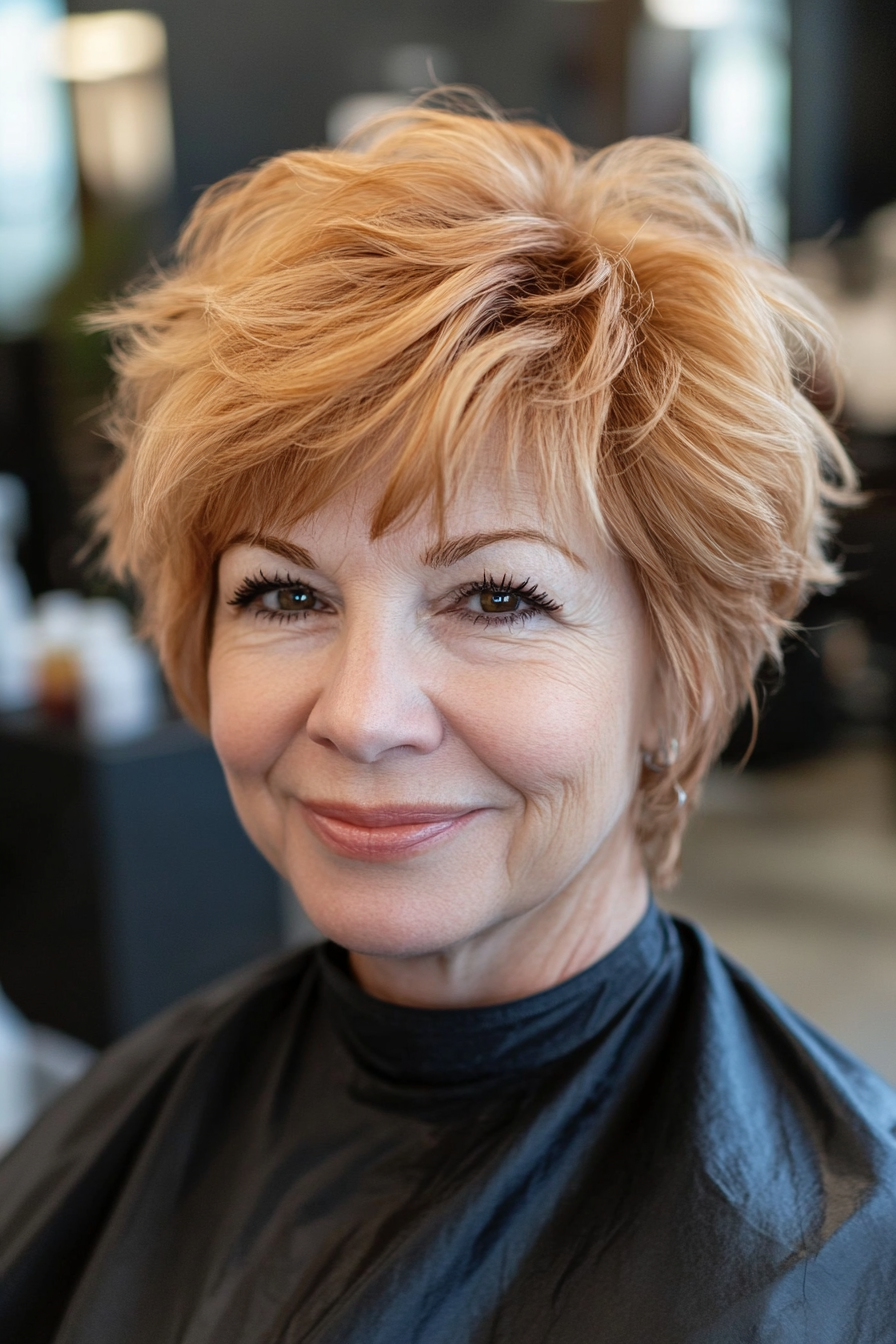 10. Strawberry Blonde Wispy Shag (Short Shag Haircuts For Older Women) - Short Shag Haircuts For Older Women