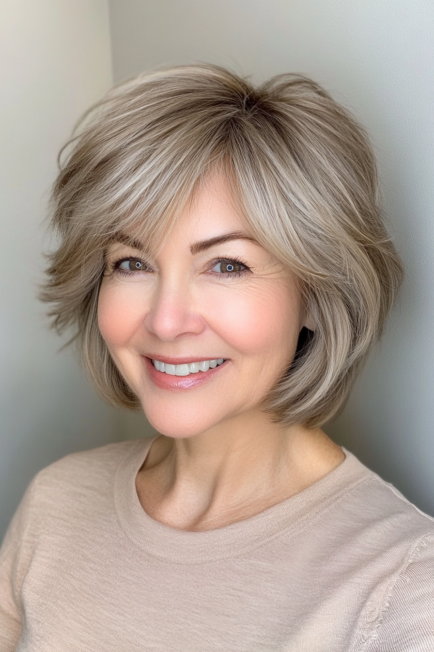 25. Light Ash Brown Classic Shag (Short Shag Haircuts For Older Women) - Short Shag Haircuts For Older Women