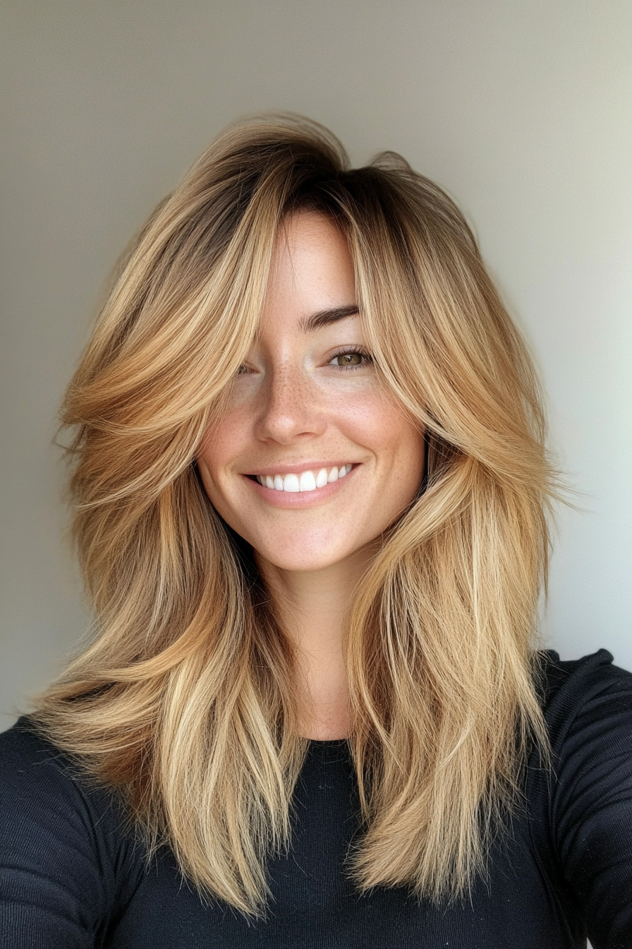 1. Golden Bronde Feathered Shag (Shaggy Haircuts) - Shaggy Haircuts