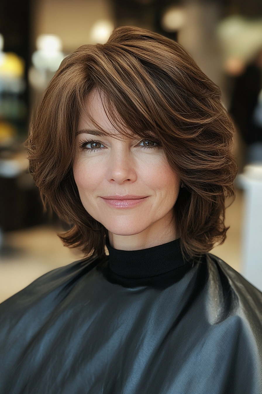 2. Chestnut Tousled Midi Shag (Shaggy Haircuts) - Shaggy Haircuts