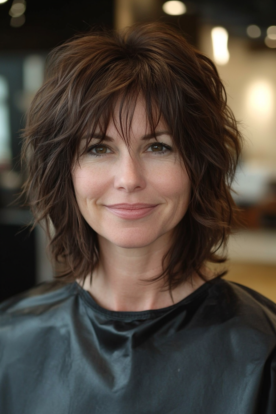 6. Dark Chocolate Choppy Shag (Shaggy Haircuts) - Shaggy Haircuts