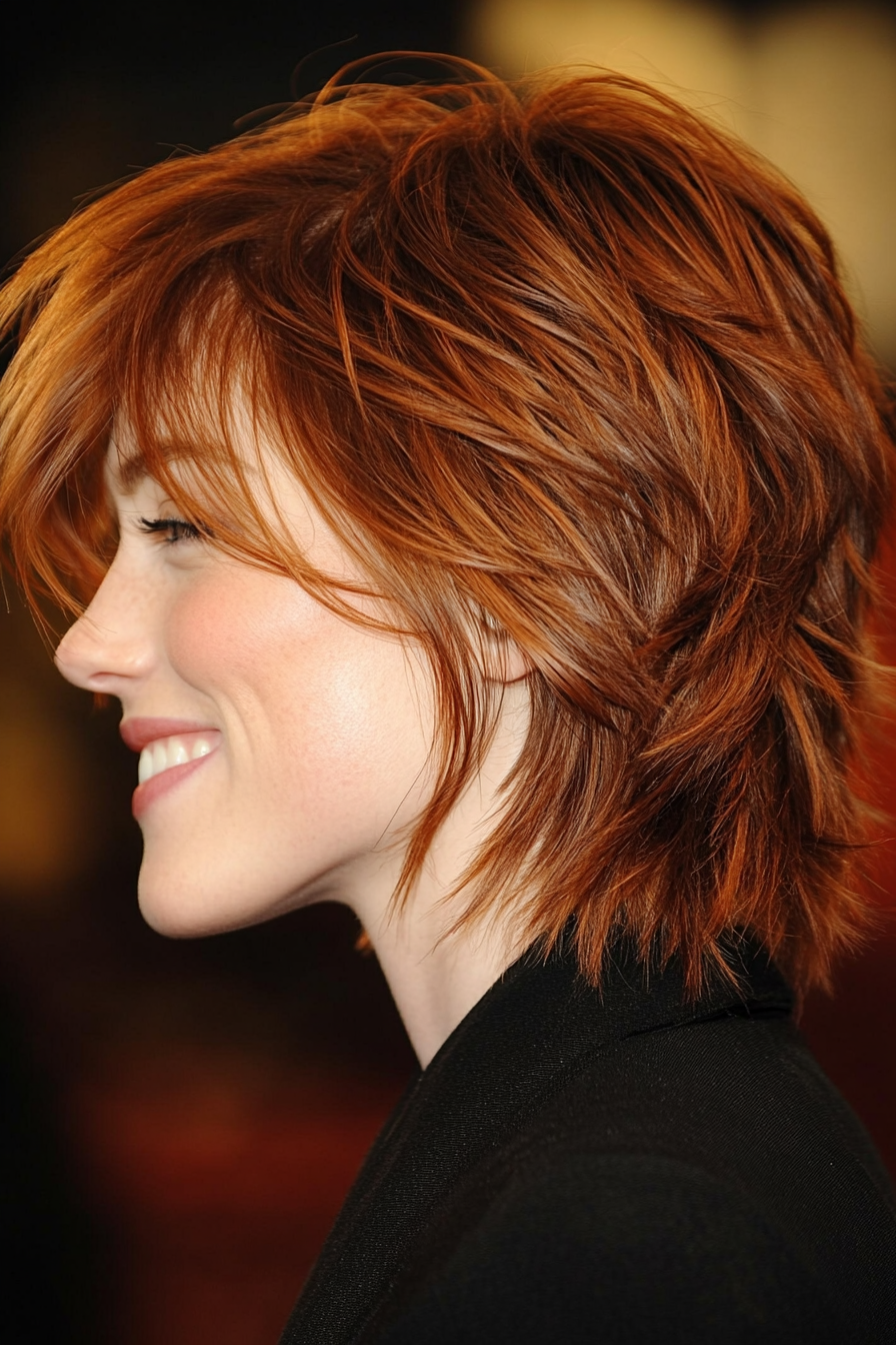 16. Warm Auburn Razored Shag (Shaggy Haircuts) - Shaggy Haircuts