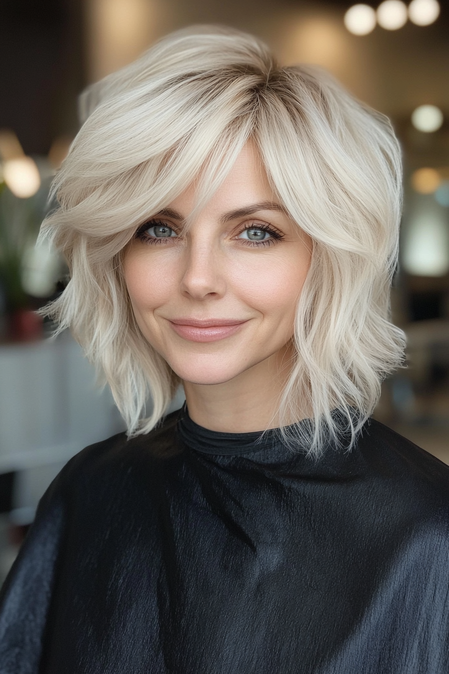 17. Icy Blonde Voluminous Shag (Shaggy Haircuts) - Shaggy Haircuts