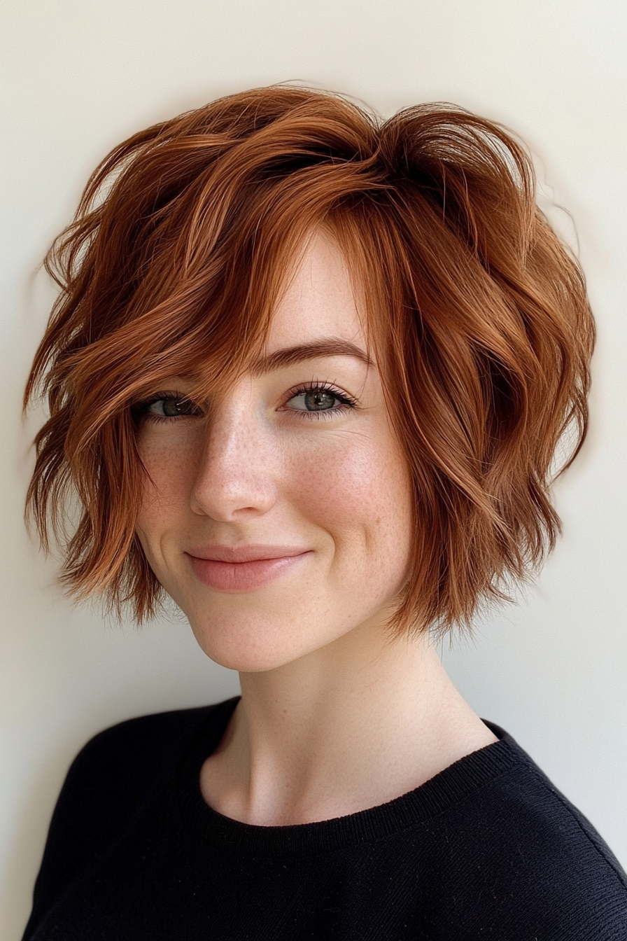22. Copper Brown Shaggy Bob (Shaggy Haircuts) - Shaggy Haircuts