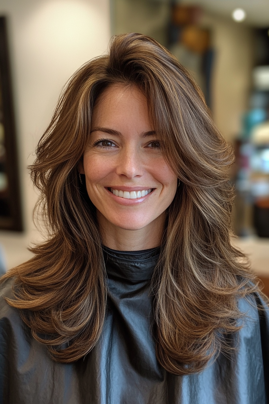 25. Cool Brown Long Shag with Tapered Ends (Shaggy Haircuts) - Shaggy Haircuts