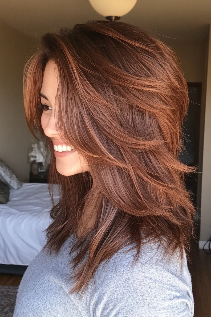 26. Rich Cinnamon Layered Shag (Shaggy Haircuts) - Shaggy Haircuts
