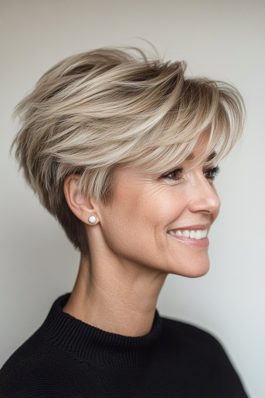1. Soft Layered Ash Blonde Pixie (Pixie Hairstyles For Women Over 40) - Pixie Hairstyles For Women Over 40