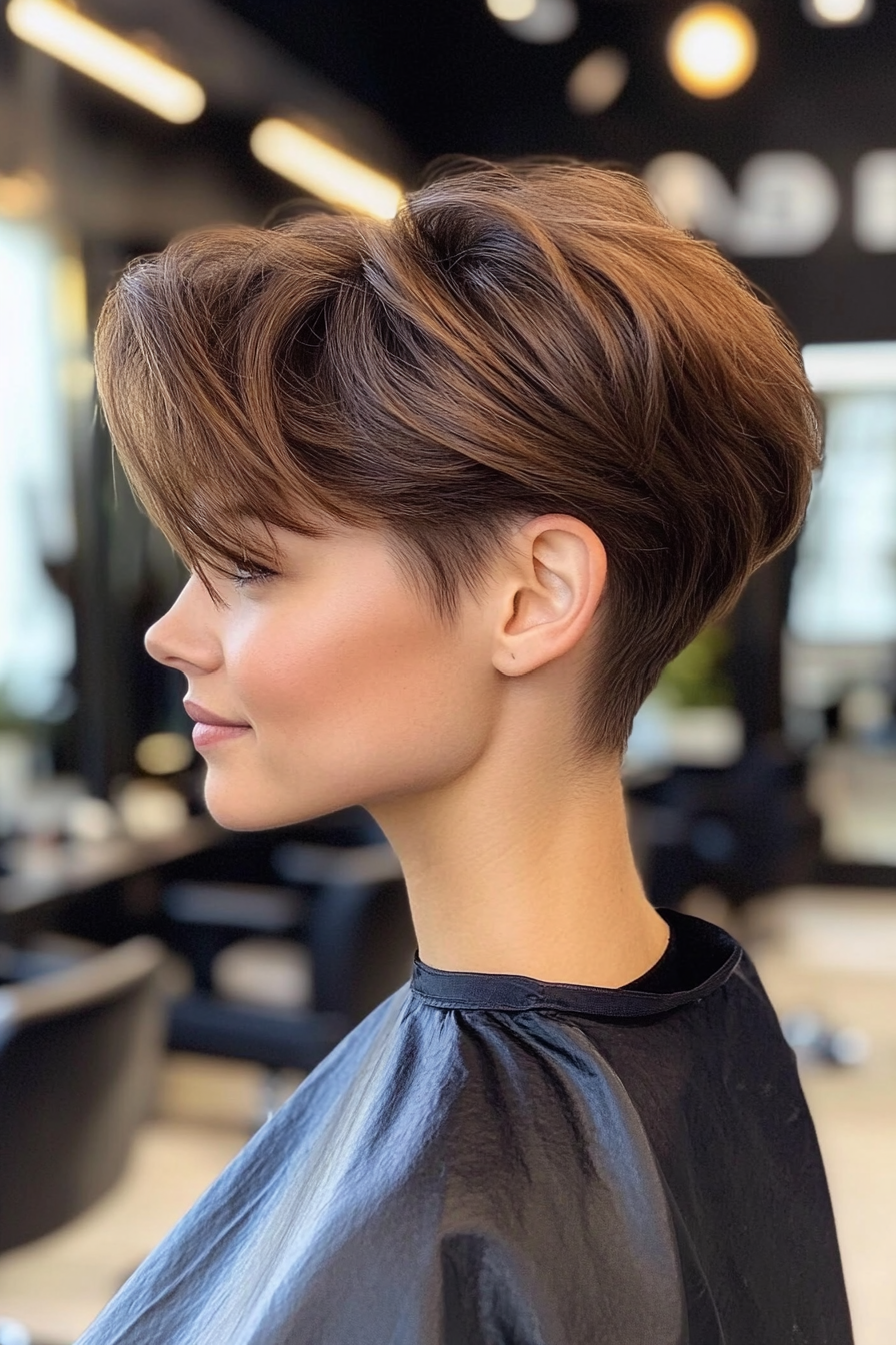 1. Classic Tapered Pixie in Deep Brown (Undercut Pixie Hairstyles) - Undercut Pixie Hairstyles
