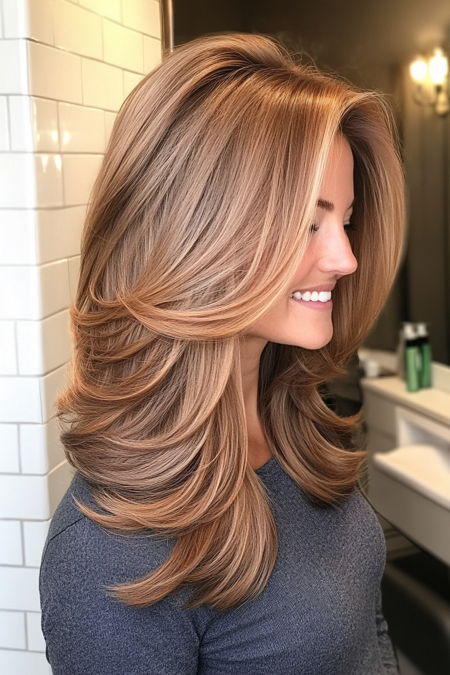 6. Modern Butterfly Cut in Light Ash Brown (Trendy Mid Length Haircuts With Layers) - Trendy Mid Length Haircuts With Layers