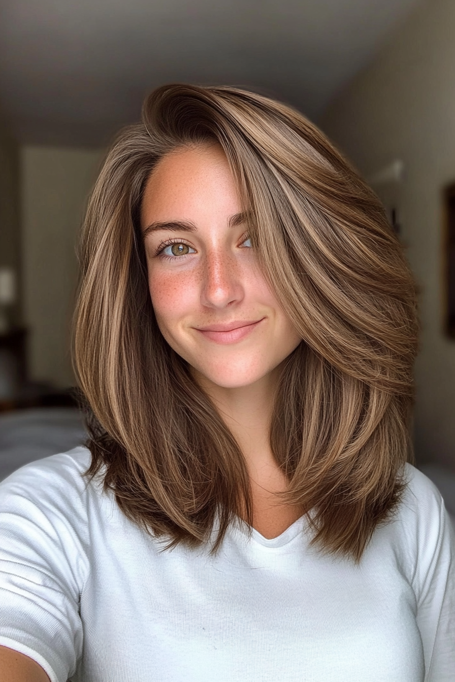 23. Sculpted Mid-Length Cut in Rich Mocha (Trendy Mid Length Haircuts With Layers) - Trendy Mid Length Haircuts With Layers