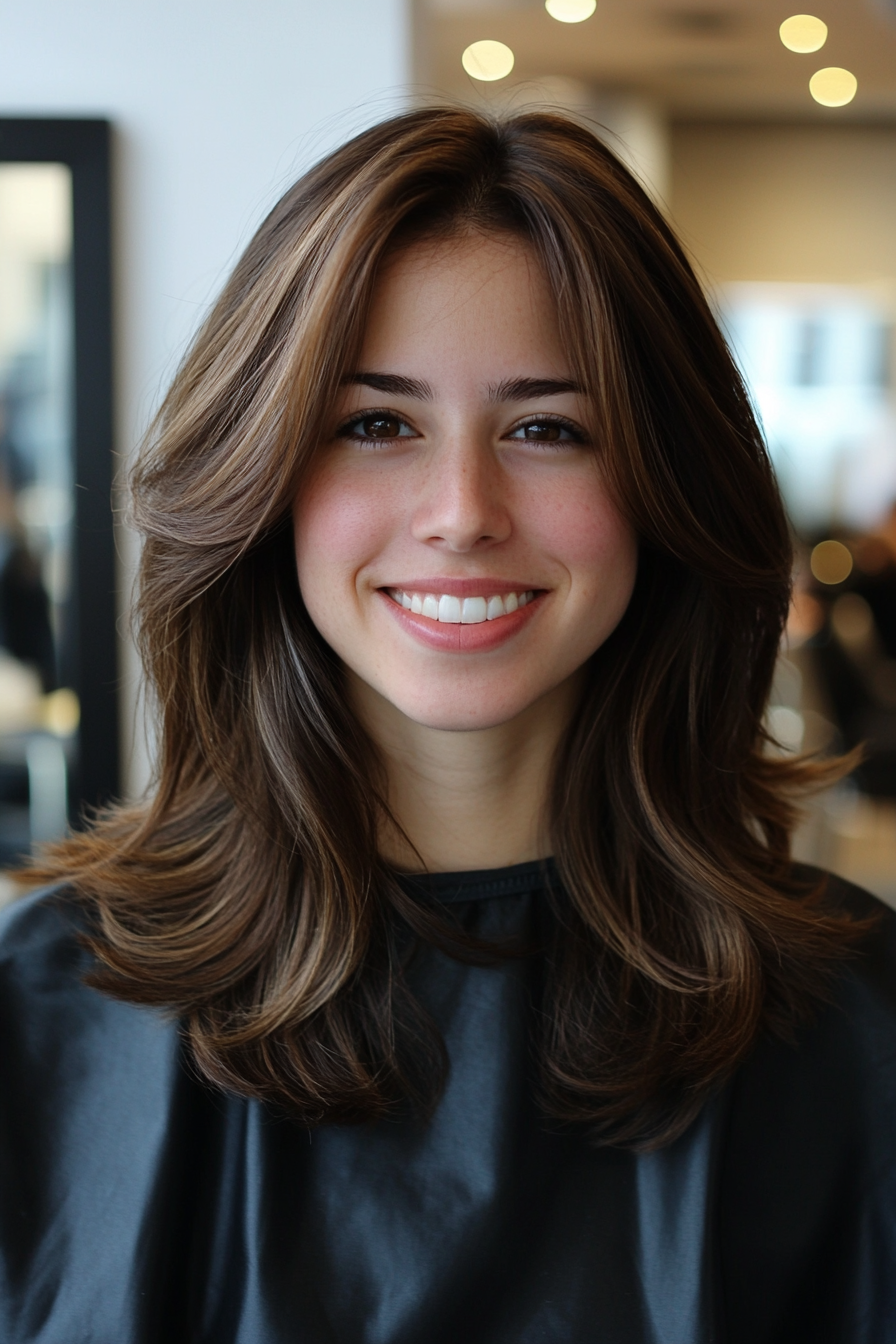 25. Subtle Choppy Layers in Medium Warm Brown (Trendy Mid Length Haircuts With Layers) - Trendy Mid Length Haircuts With Layers