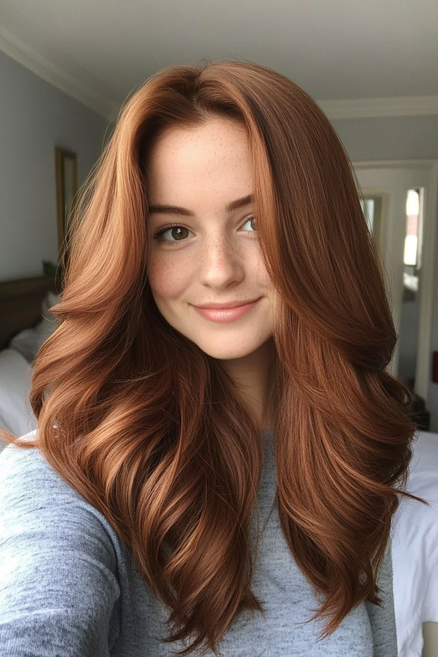 3. Long Layered Waves in Chestnut Brown (Layered Hairstyles For Thin Hair) - Layered Hairstyles For Thin Hair