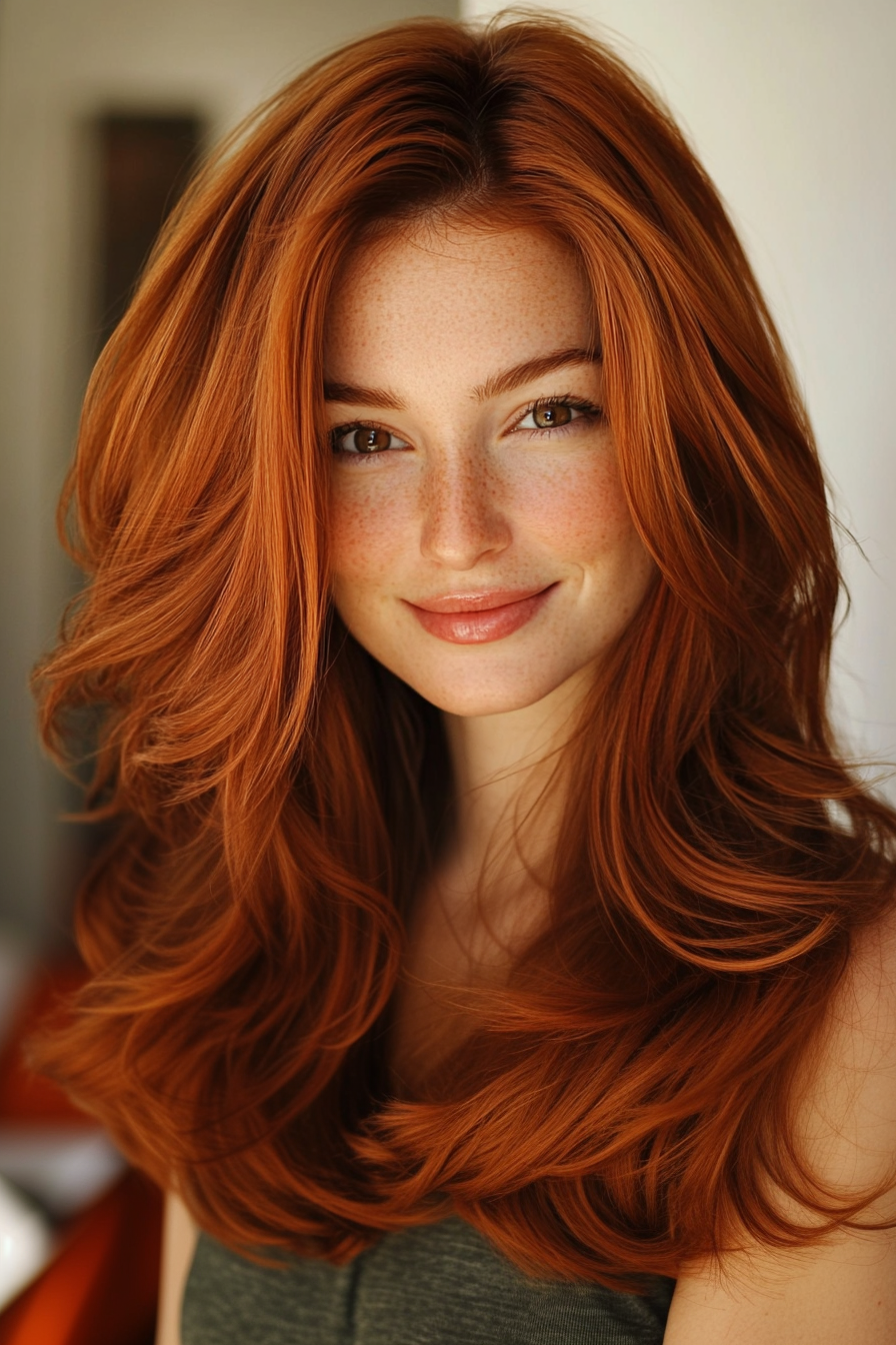 4. Layered Shag Cut in Auburn (Layered Hairstyles For Thin Hair) - Layered Hairstyles For Thin Hair