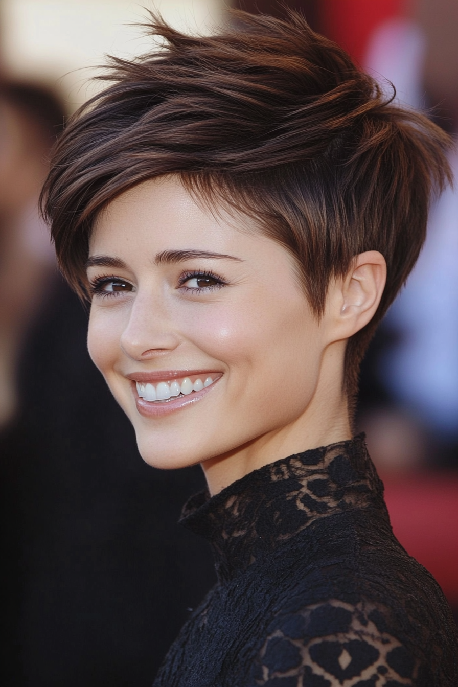 1. Feathered Espresso Pixie (Pixie Haircuts) - Pixie Haircuts