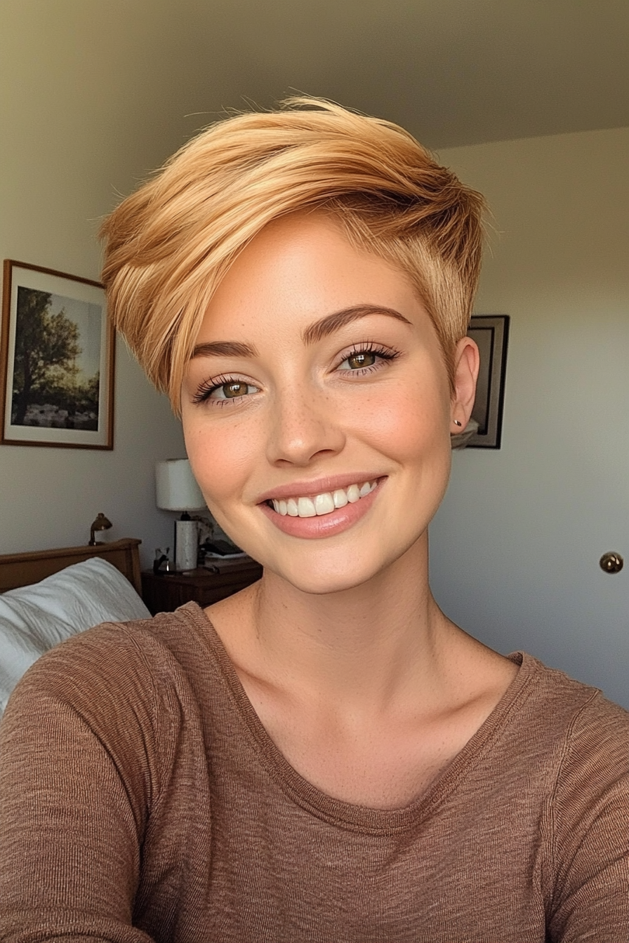 6. Honey Blonde Tapered Pixie (Pixie Haircuts) - Pixie Haircuts