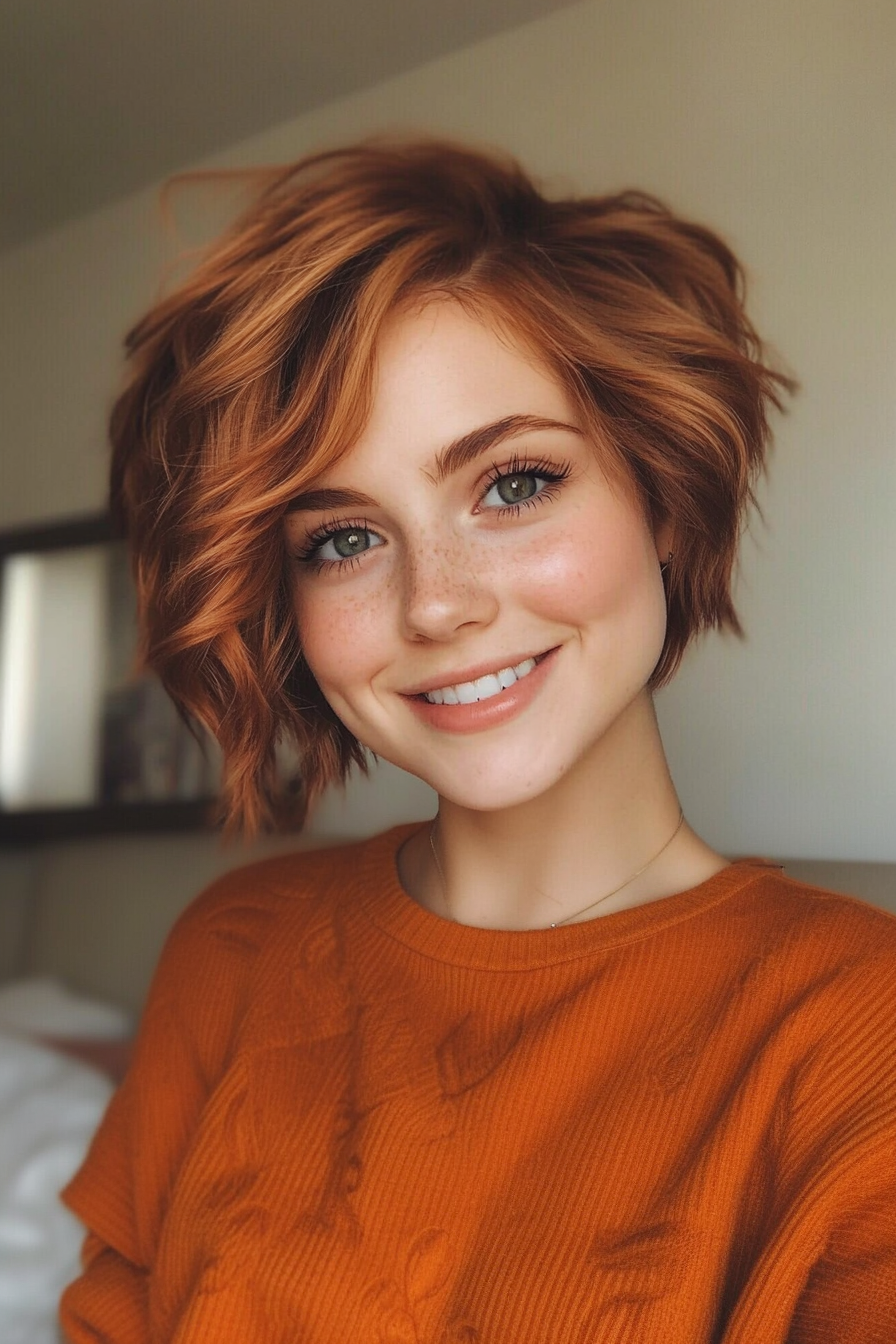 9. Warm Cinnamon Tousled Pixie (Pixie Haircuts) - Pixie Haircuts