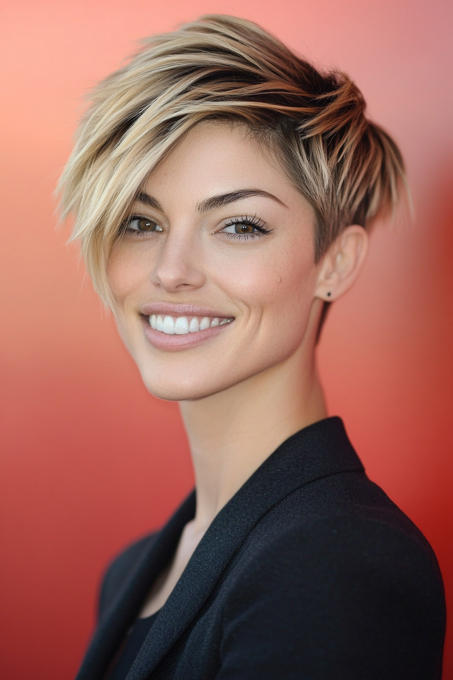 13. Rooted Sandy Blonde Pixie Cut (Pixie Haircuts) - Pixie Haircuts