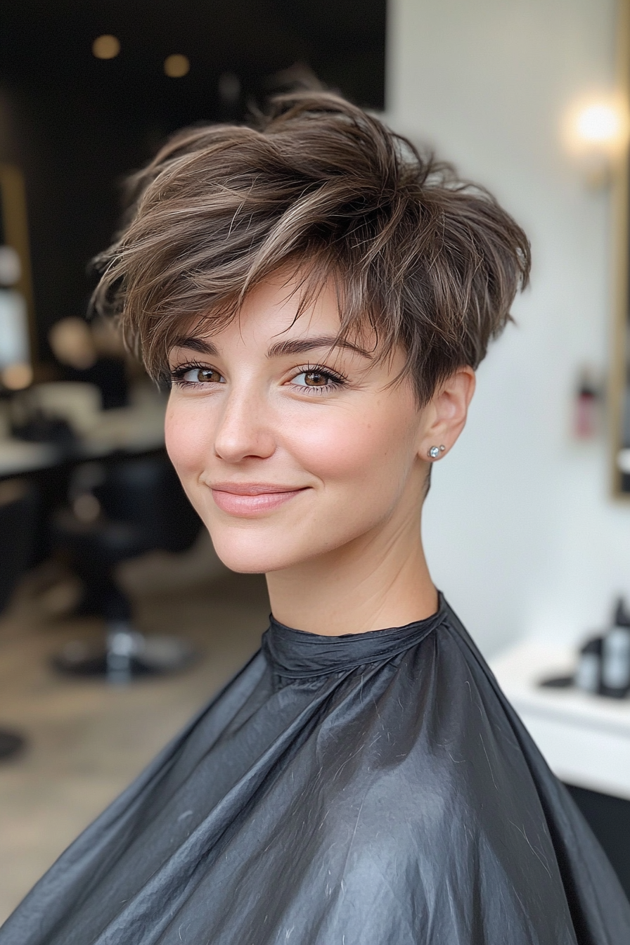 18. Muted Ash Brown Textured Pixie (Pixie Haircuts) - Pixie Haircuts