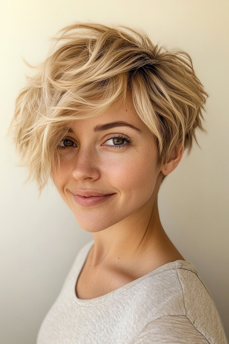 21. Sandy Blonde Messy Pixie Cut (Pixie Haircuts) - Pixie Haircuts