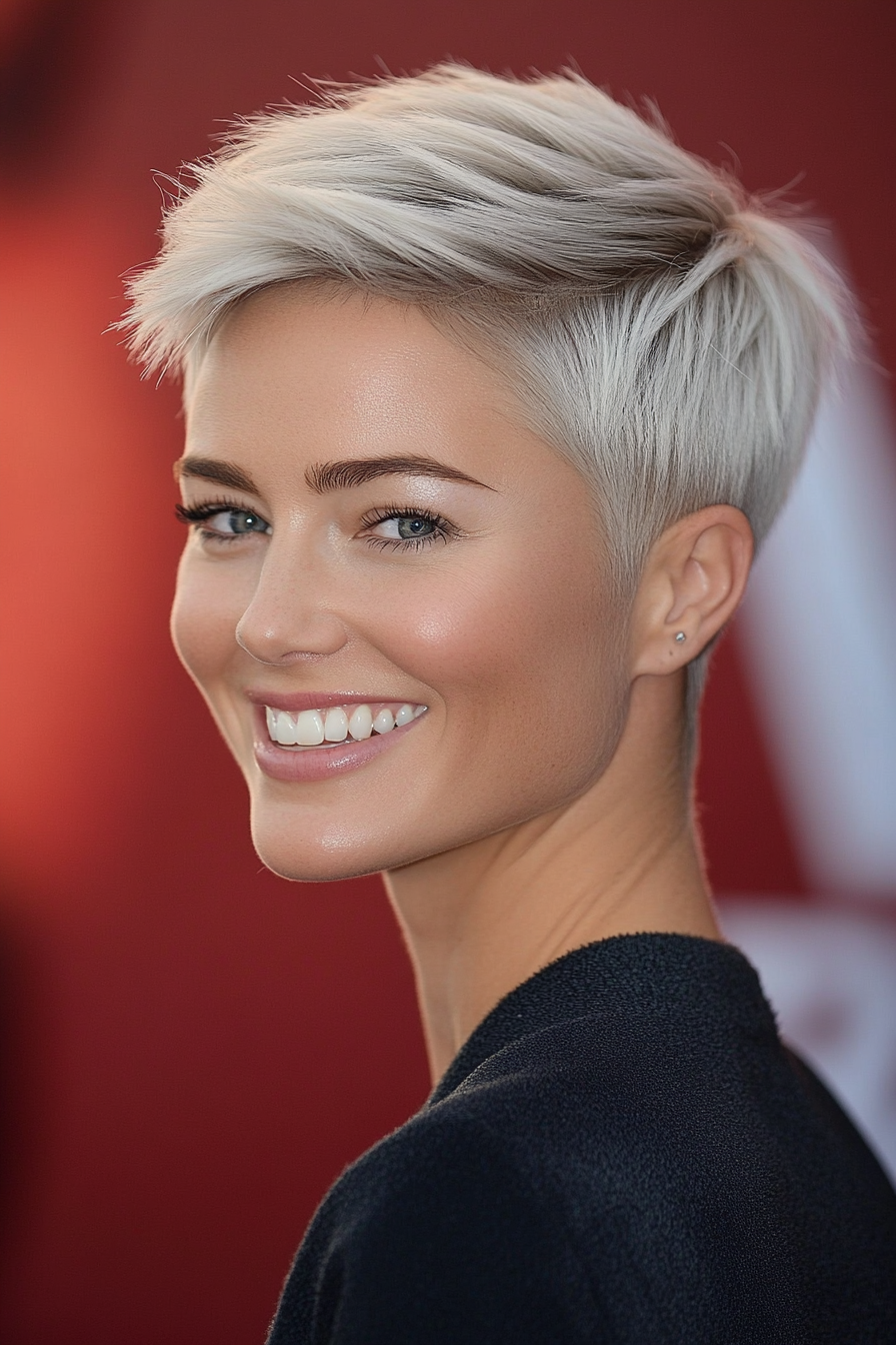 6. Icy Blonde Blunt Pixie Bob (Pixie Bob Haircut Ideas) - Pixie Bob Haircut Ideas