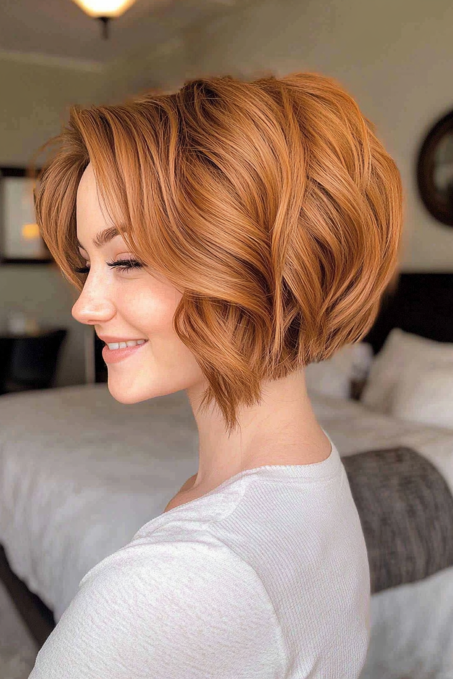 9. Cinnamon Soft Wave Pixie Bob (Pixie Bob Haircut Ideas) - Pixie Bob Haircut Ideas