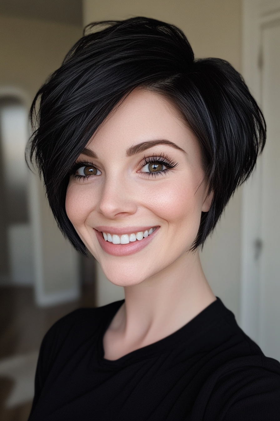 17. Raven Black Tapered Pixie Bob (Pixie Bob Haircut Ideas) - Pixie Bob Haircut Ideas
