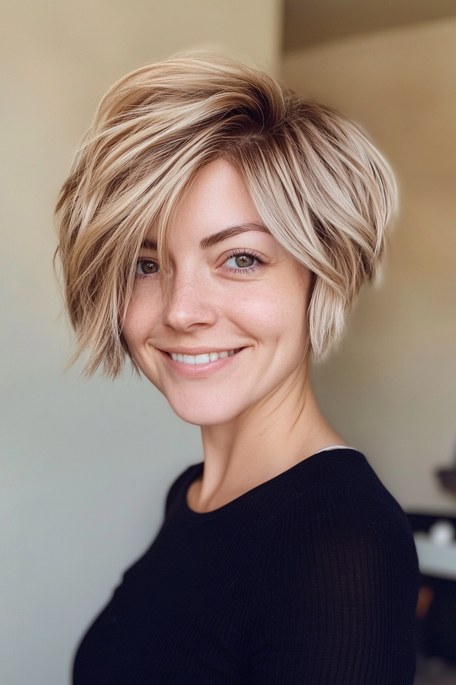 20. Sandy Blonde Piecey Pixie Bob (Pixie Bob Haircut Ideas) - Pixie Bob Haircut Ideas