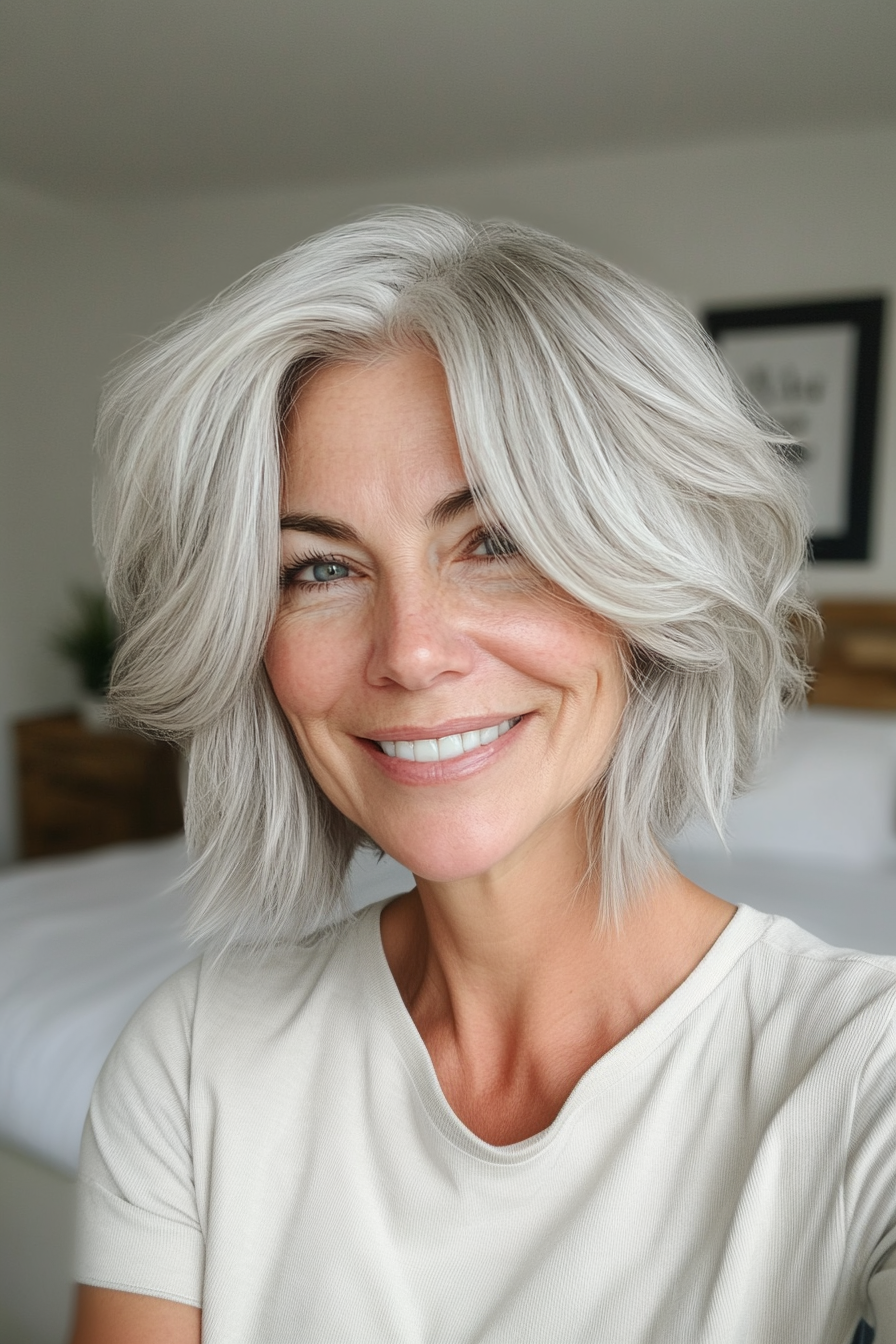 15. Tousled Crop in Soft Silver Blonde (Short Haircuts For Women Over 60 With Thin Hair) - Short Haircuts For Women Over 60 With Thin Hair