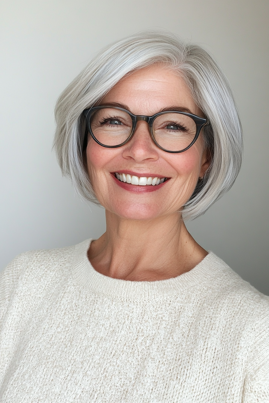 15. Pixie-Bob Hybrid in Icy Silver (Haircuts For Women Over 60 With Glasses) - Haircuts For Women Over 60 With Glasses