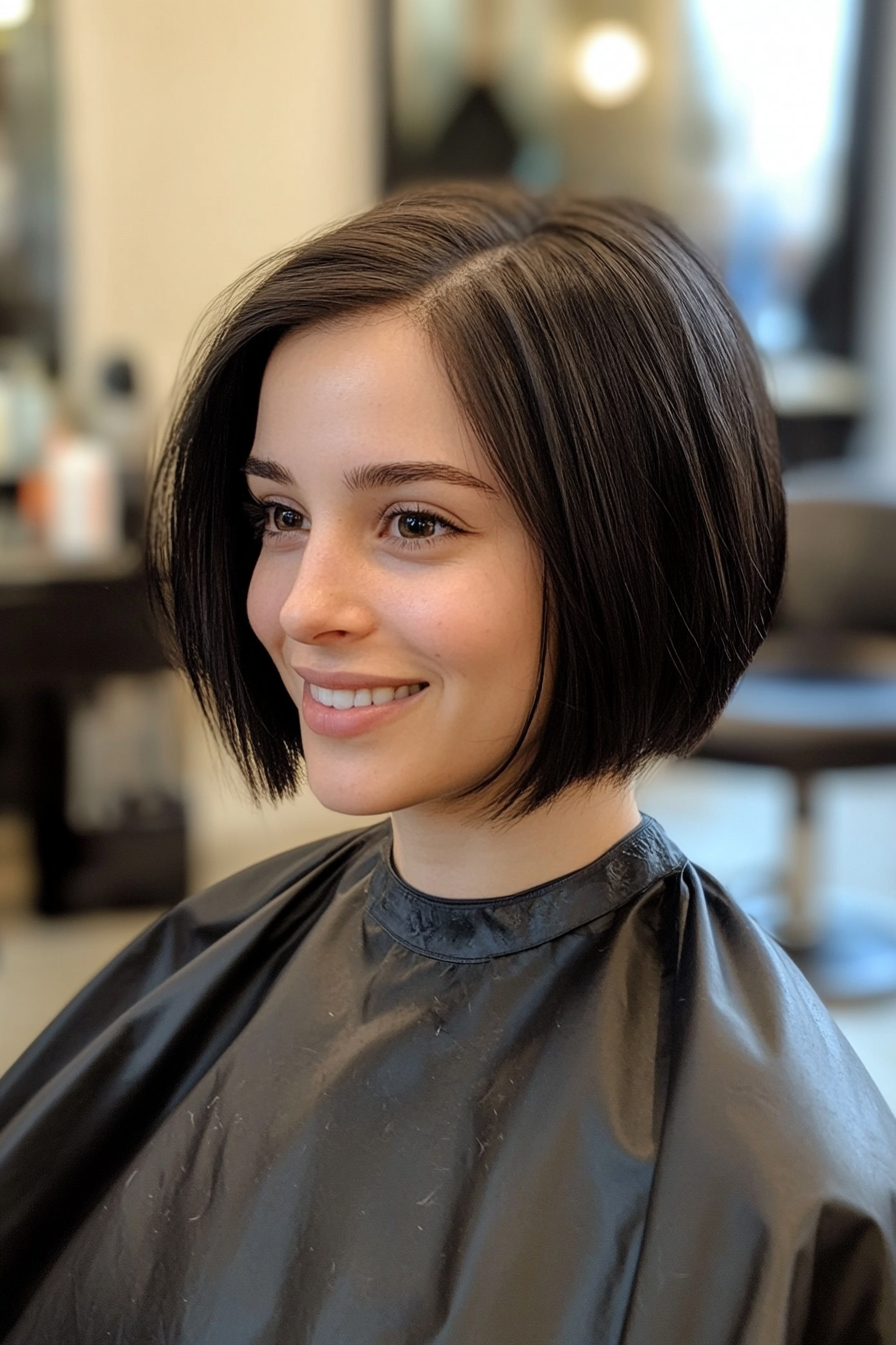 2. Blunt Bob in Natural Black (Short Hairstyles For Thick Hair) - Short Hairstyles For Thick Hair