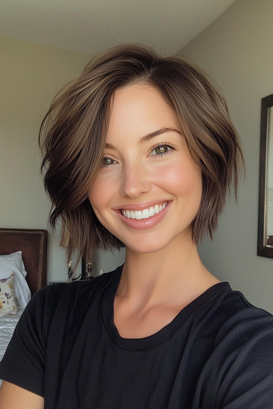 7. Tapered Crop in Cool Espresso (Short Hairstyles For Thick Hair) - Short Hairstyles For Thick Hair