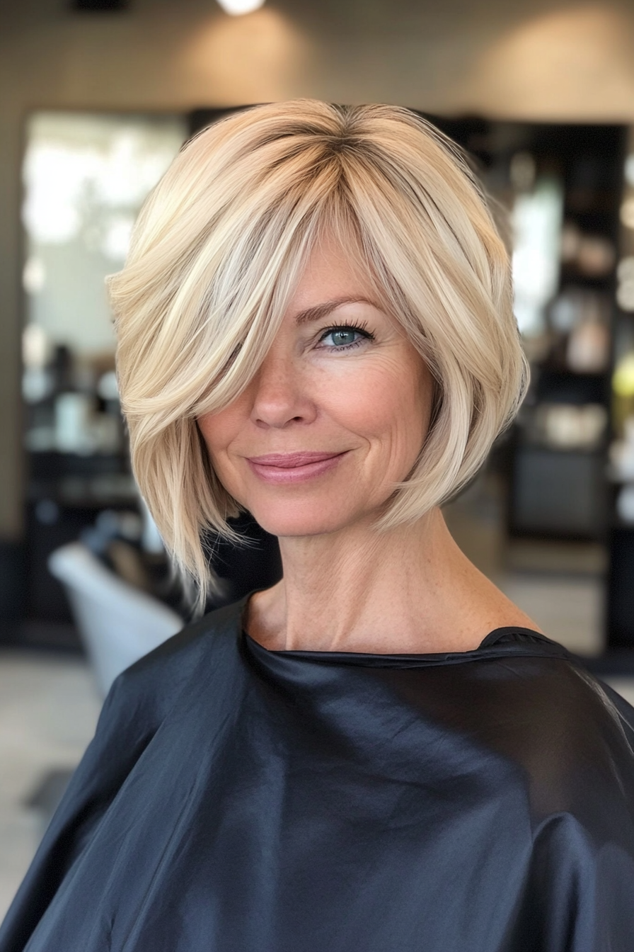 14. Inverted Bob with Cool Beige Blonde (Bob Hairstyles For Women Over 50) - Bob Hairstyles For Women Over 50
