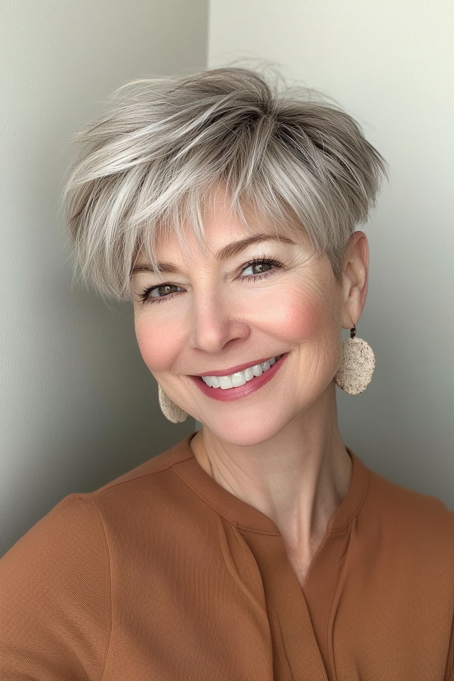 8. Wispy Pixie with Light Ash Brown (Senior Haircuts For Older Women) - Senior Haircuts For Older Women