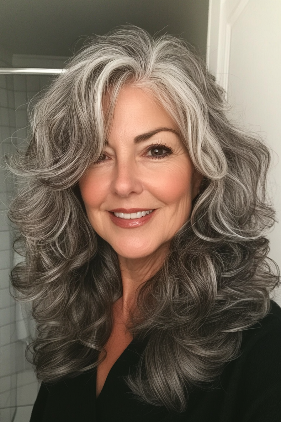 15. Medium Curled Layers in Rich Espresso (Medium Length Hairstyles For Women Over 60) - Medium Length Hairstyles For Women Over 60