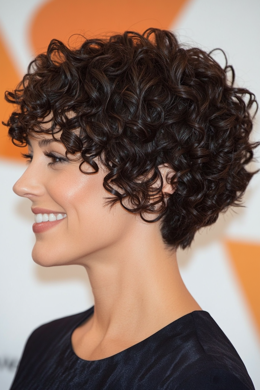 19. Short Spiral Cut in Dark Ash Brown (Short Curly Hairstyles For Women) - Short Curly Hairstyles For Women