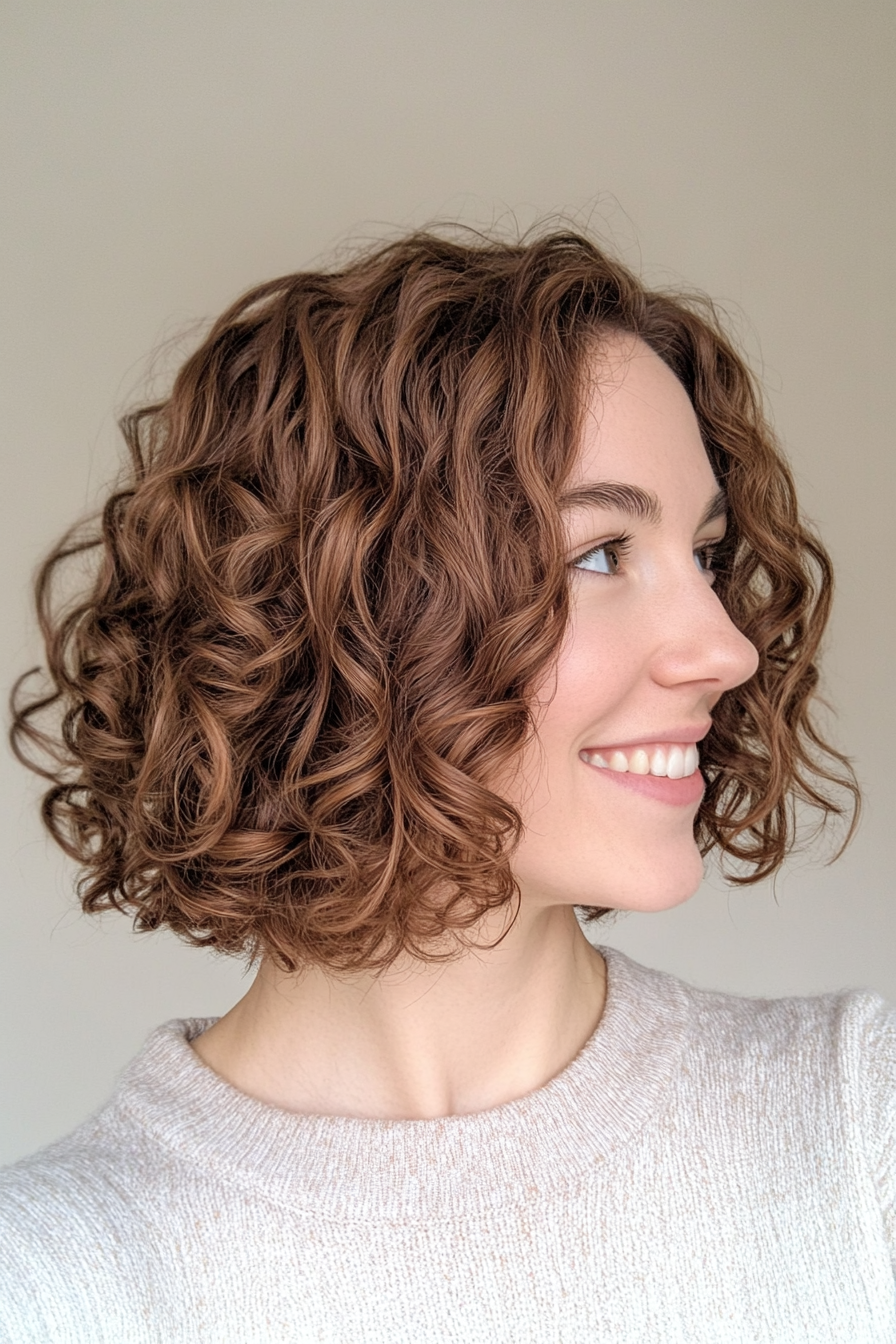 21. Loose Curly Crop in Medium Brown (Short Curly Hairstyles For Women) - Short Curly Hairstyles For Women