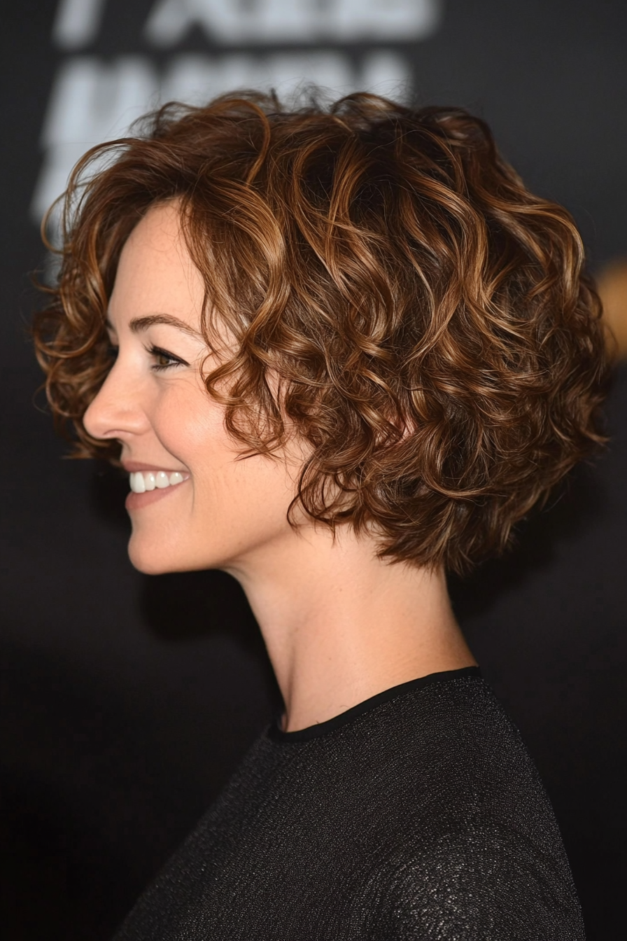 24. Short Tousled Curls in Walnut Brown (Short Curly Hairstyles For Women) - Short Curly Hairstyles For Women