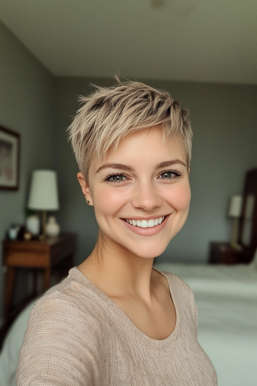 1. Ash Blonde Choppy Micro Pixie (Very Short Pixie Haircuts) - Very Short Pixie Haircuts