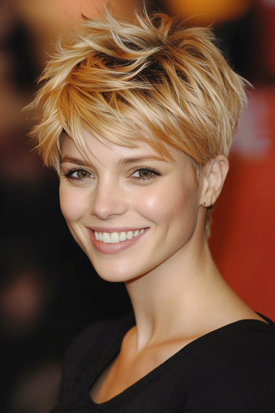 5. Golden Blonde Layered Crown Pixie (Very Short Pixie Haircuts) - Very Short Pixie Haircuts