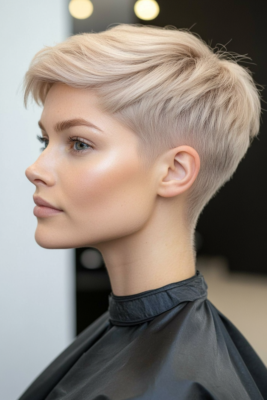 9. Cool Beige Precision Pixie (Very Short Pixie Haircuts) - Very Short Pixie Haircuts