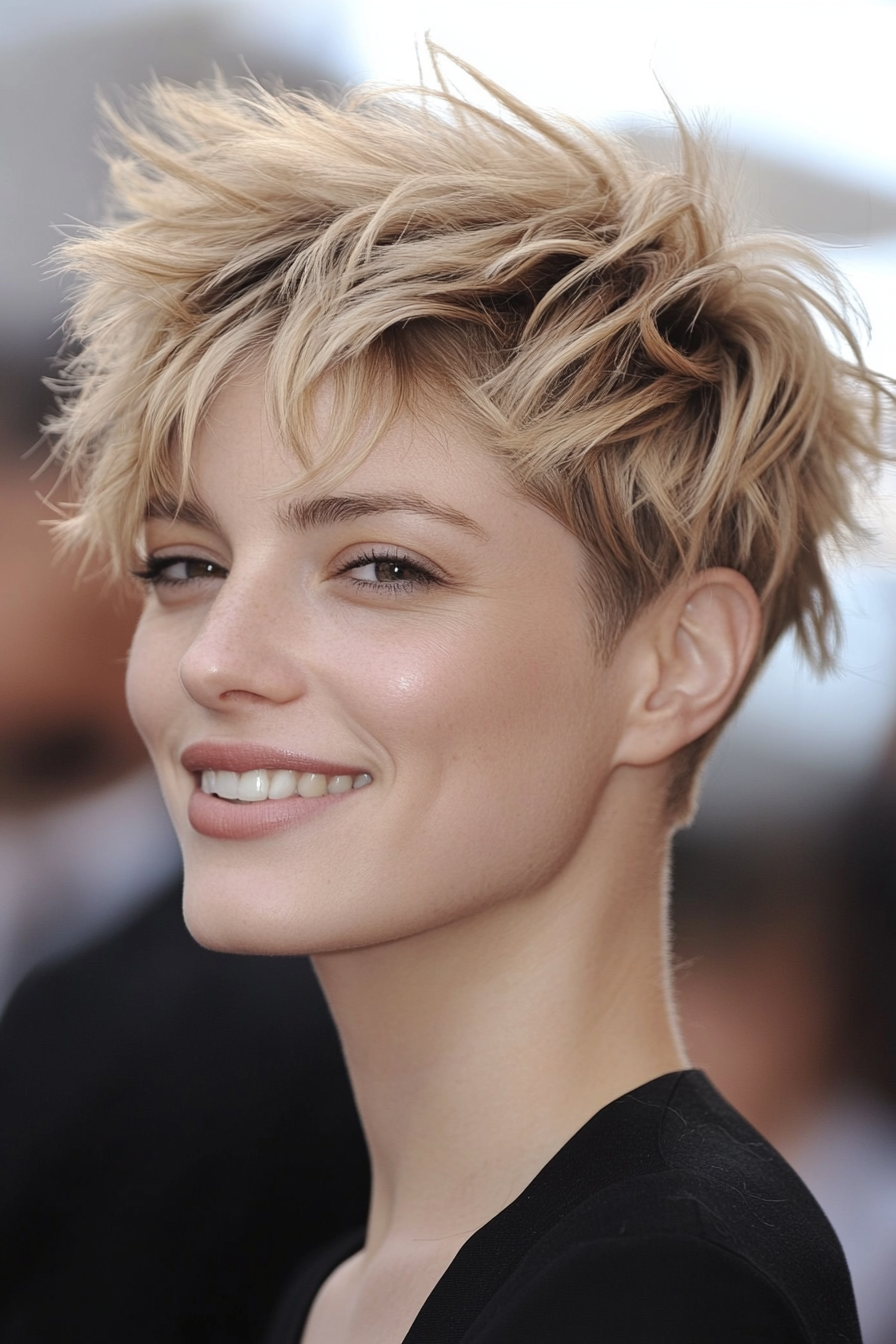 12. Dirty Blonde Messy Texture Pixie (Very Short Pixie Haircuts) - Very Short Pixie Haircuts