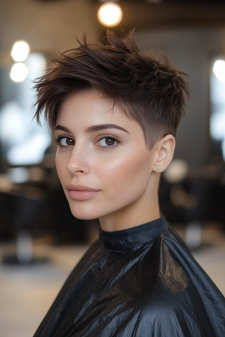 15. Mink Brown Angular Pixie Cut (Very Short Pixie Haircuts) - Very Short Pixie Haircuts