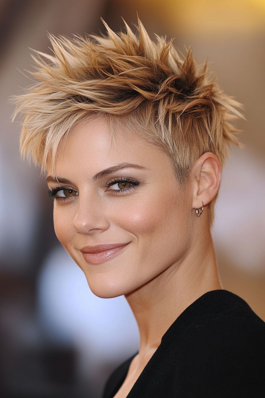 16. Honey Blonde Spiky Pixie (Very Short Pixie Haircuts) - Very Short Pixie Haircuts