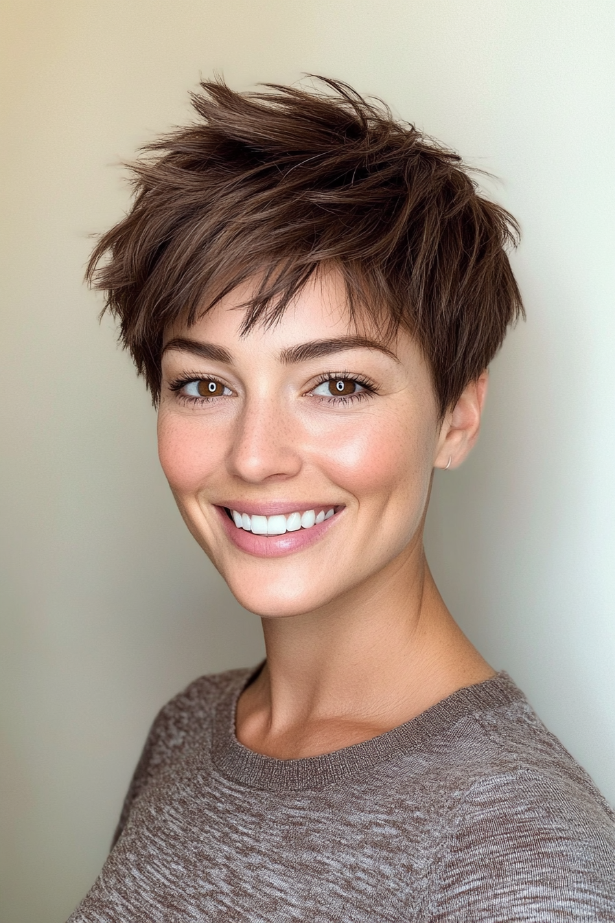 17. Mocha Brown Piecey Pixie (Very Short Pixie Haircuts) - Very Short Pixie Haircuts