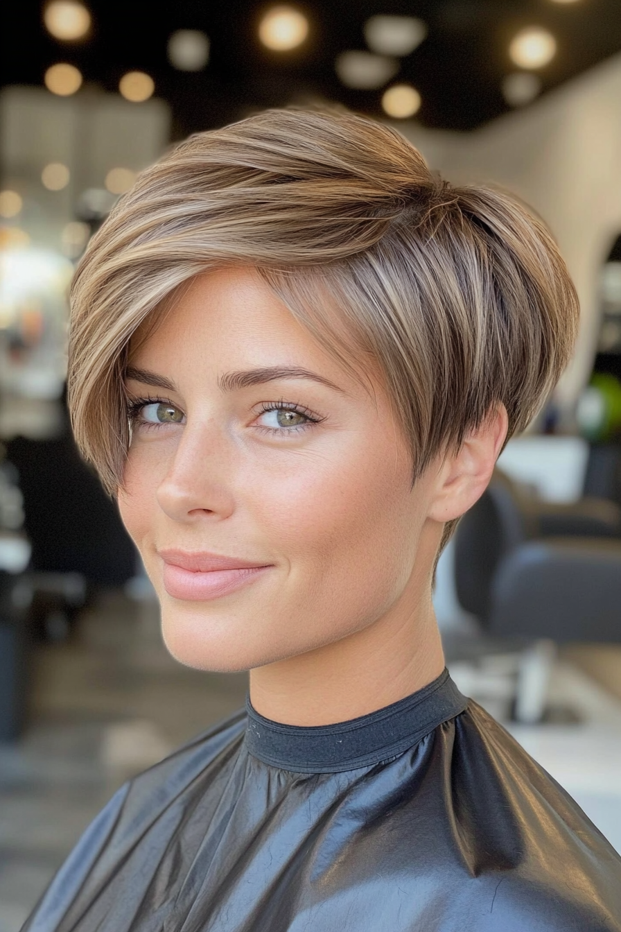 18. Ash Brown Slicked Pixie Crop (Very Short Pixie Haircuts) - Very Short Pixie Haircuts