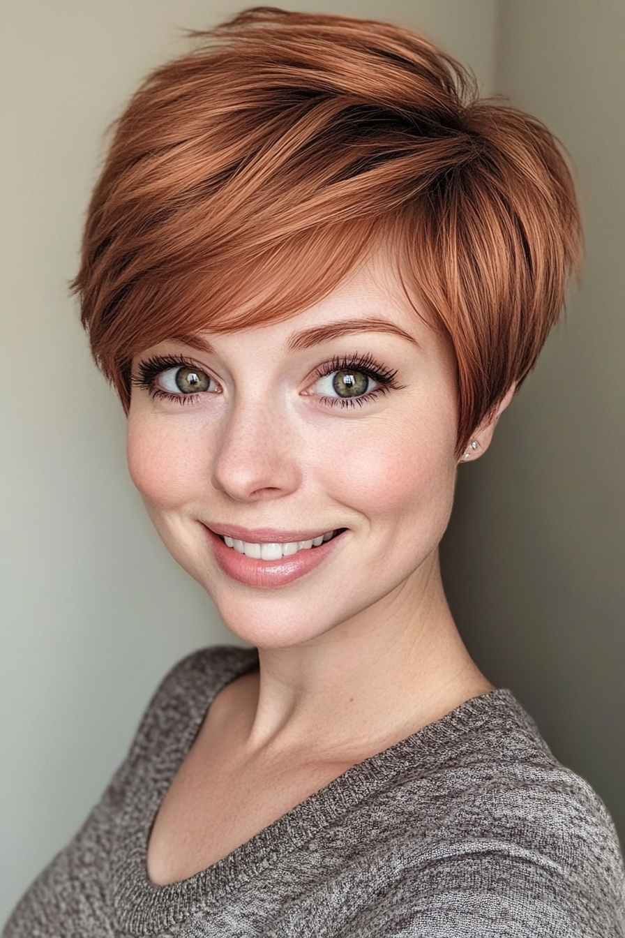 20. Copper Brown Lifted Crown Pixie (Very Short Pixie Haircuts) - Very Short Pixie Haircuts