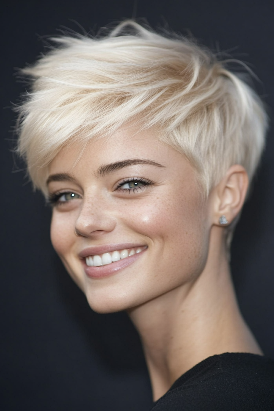 21. Pale Blonde Fluffy Pixie (Very Short Pixie Haircuts) - Very Short Pixie Haircuts
