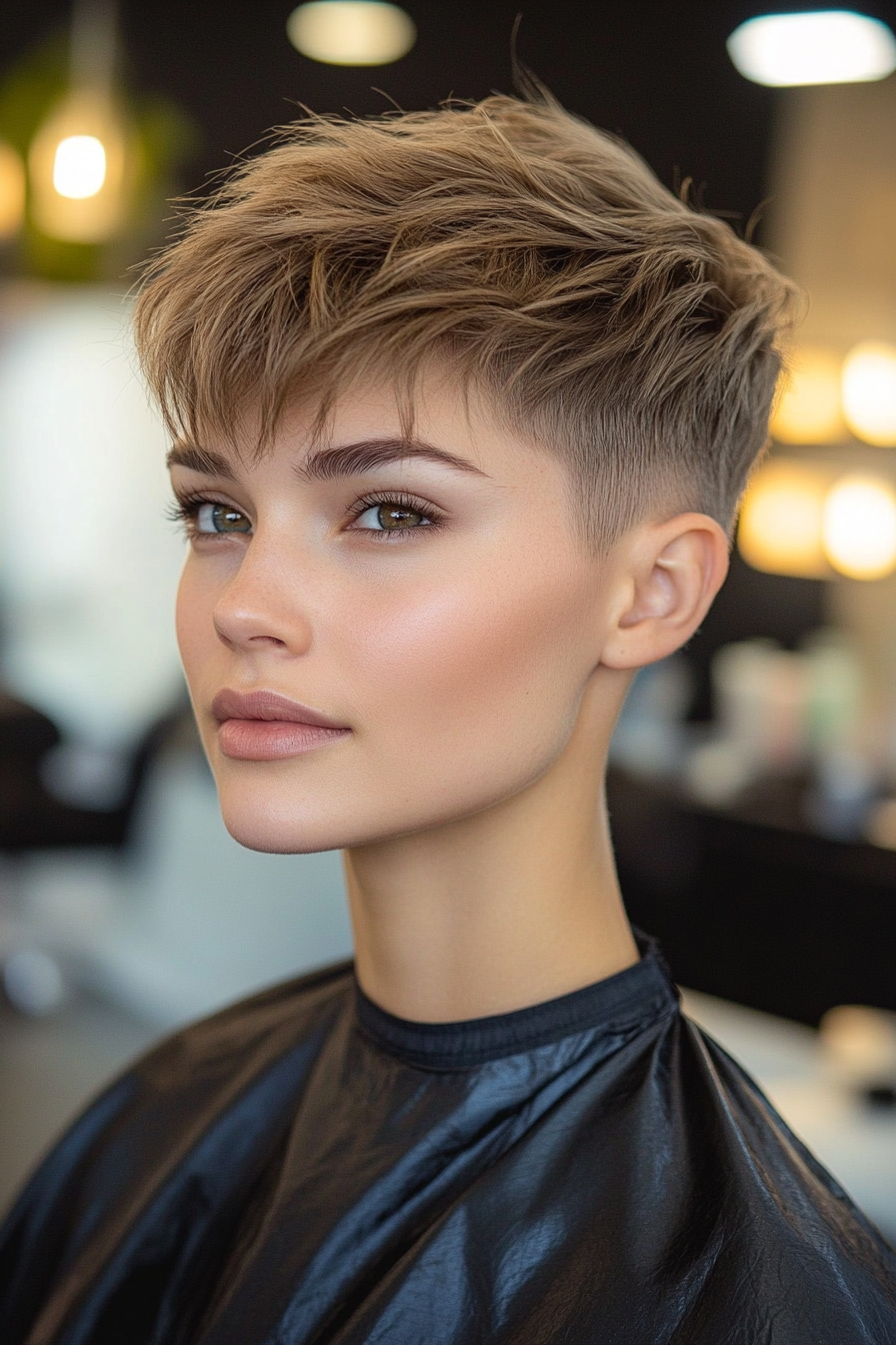 25. Dark Blonde Short Fringe Pixie (Very Short Pixie Haircuts) - Very Short Pixie Haircuts