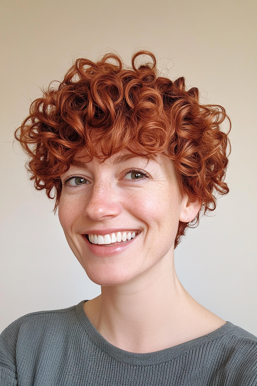 1. Layered Auburn Spiral Pixie (Pixie Curly Haircuts) - Pixie Curly Haircuts